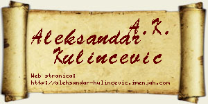 Aleksandar Kulinčević vizit kartica